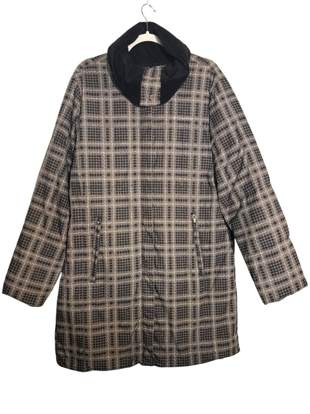 Columbia McKay Lake Long Plaid 60% Down 40% Feathers Jacket Size XL